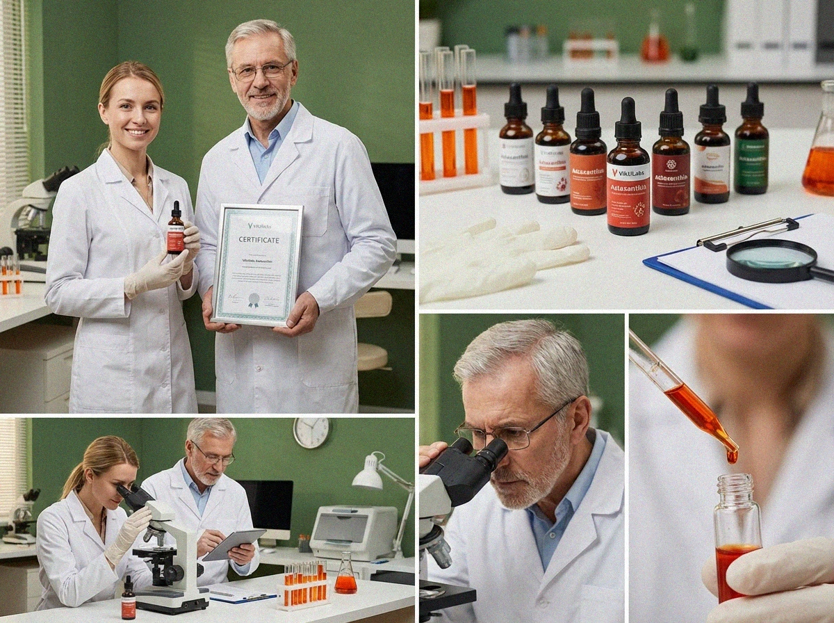 Laborpr&uuml;fung und Zertifizierung Astaxanthin Tropfen