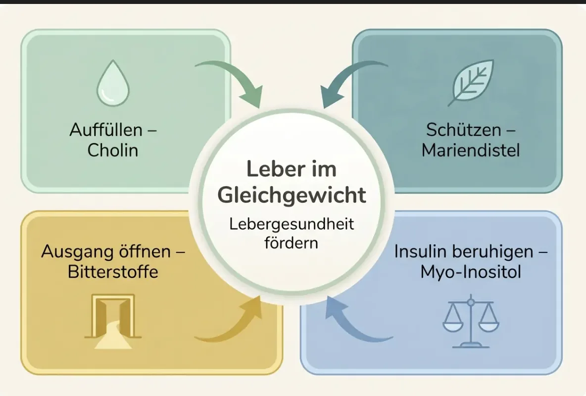 Vier Wege zur Leber im Gleichgewicht: Cholin, Mariendistel, Bitterstoffe, Myo-Inositol