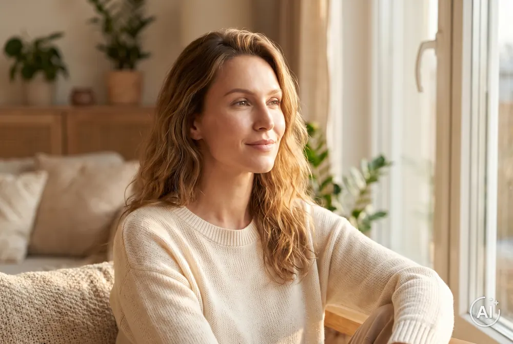 Sandra heute, entspannt zu Hause