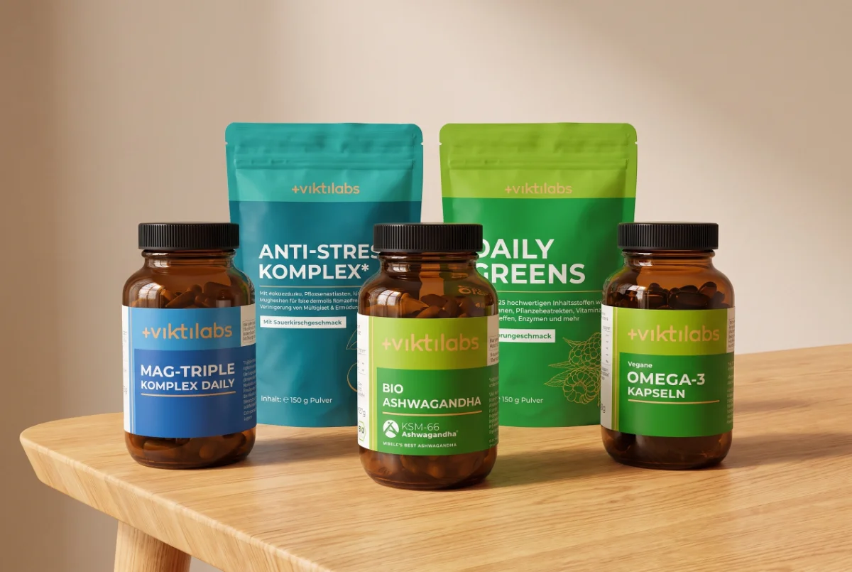 Die fünf viktilabs-Supplements gegen zu hohes Cortisol im Vergleich