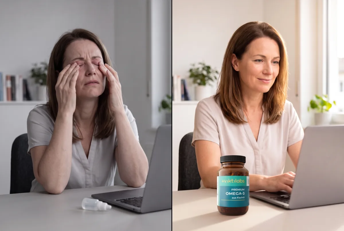 Trockene Augen mit und ohne Omega-3