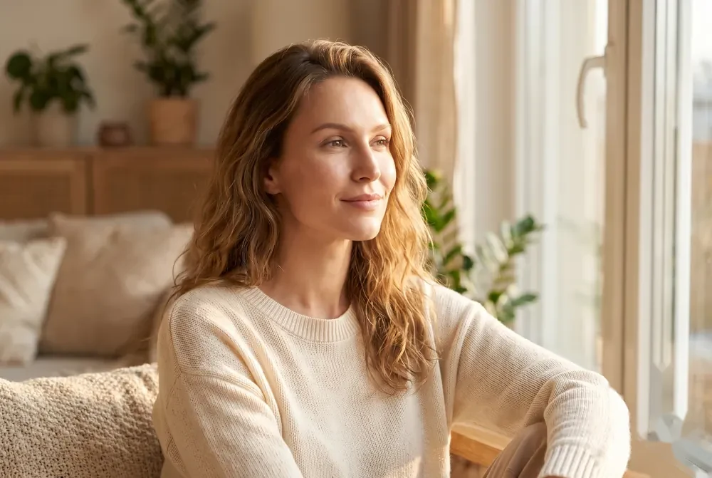 Sandra heute, entspannt zu Hause