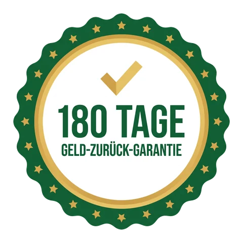 Siegel: 180 Tage Geld-zurück-Garantie