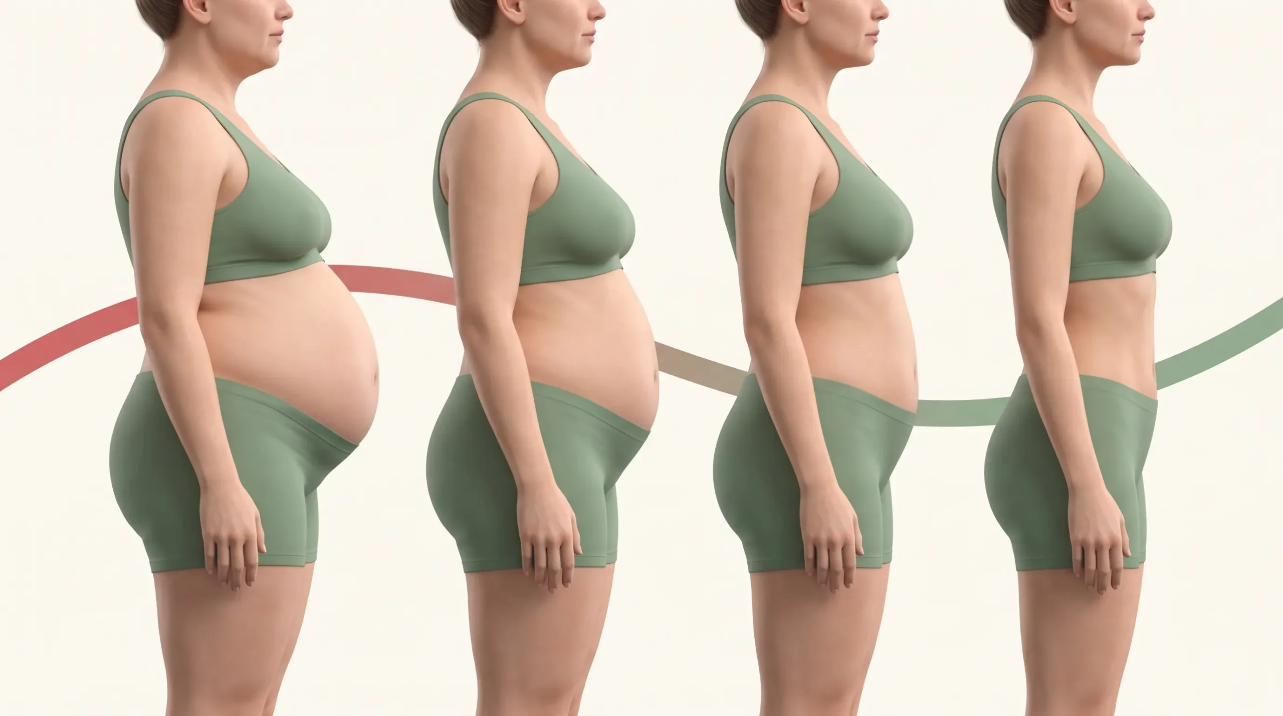 Vier K&ouml;rperprofile: Woche f&uuml;r Woche weniger Bauch
