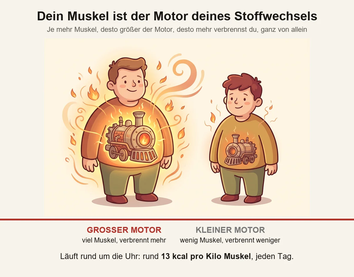 Auch im Ruhezustand verbrennen Muskeln Energie
