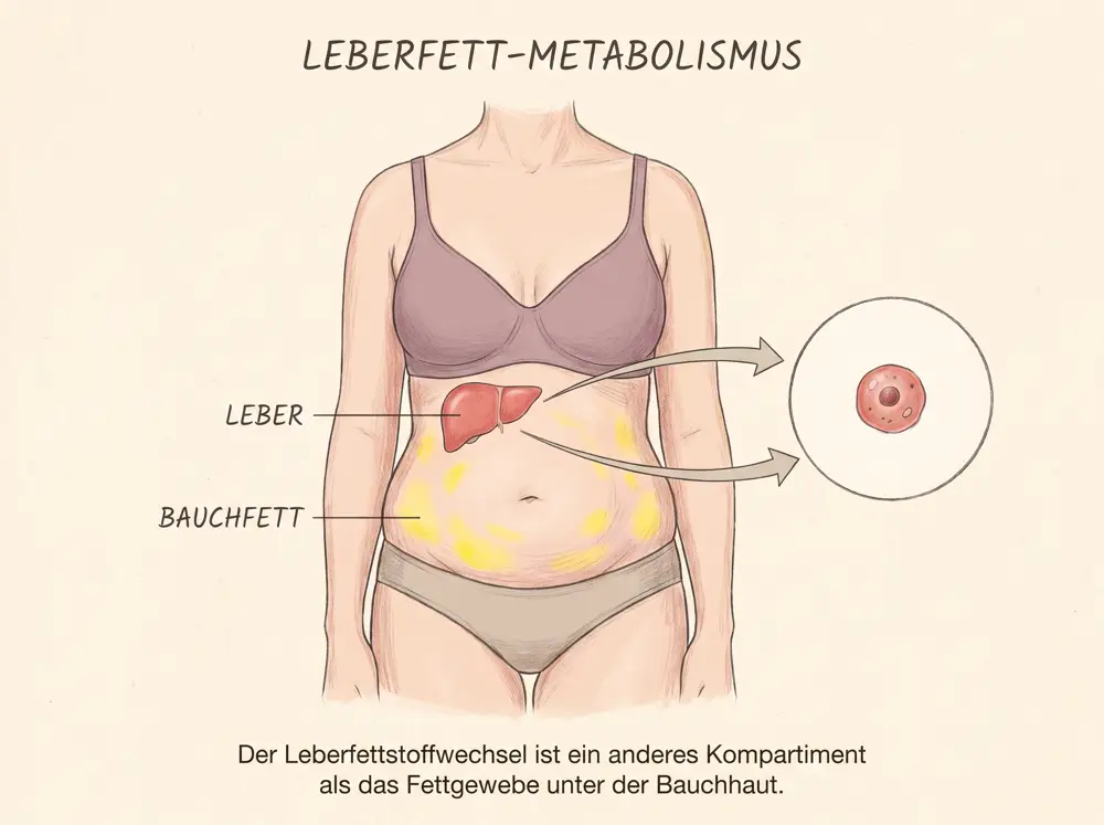 Leber und Bauchfett, schematische Illustration